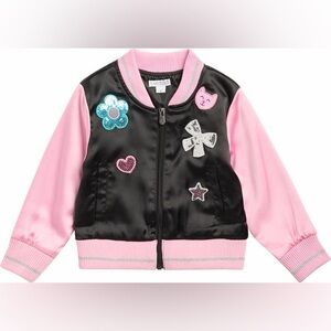 Flapdoodles Sequin Patch Satin Jacket